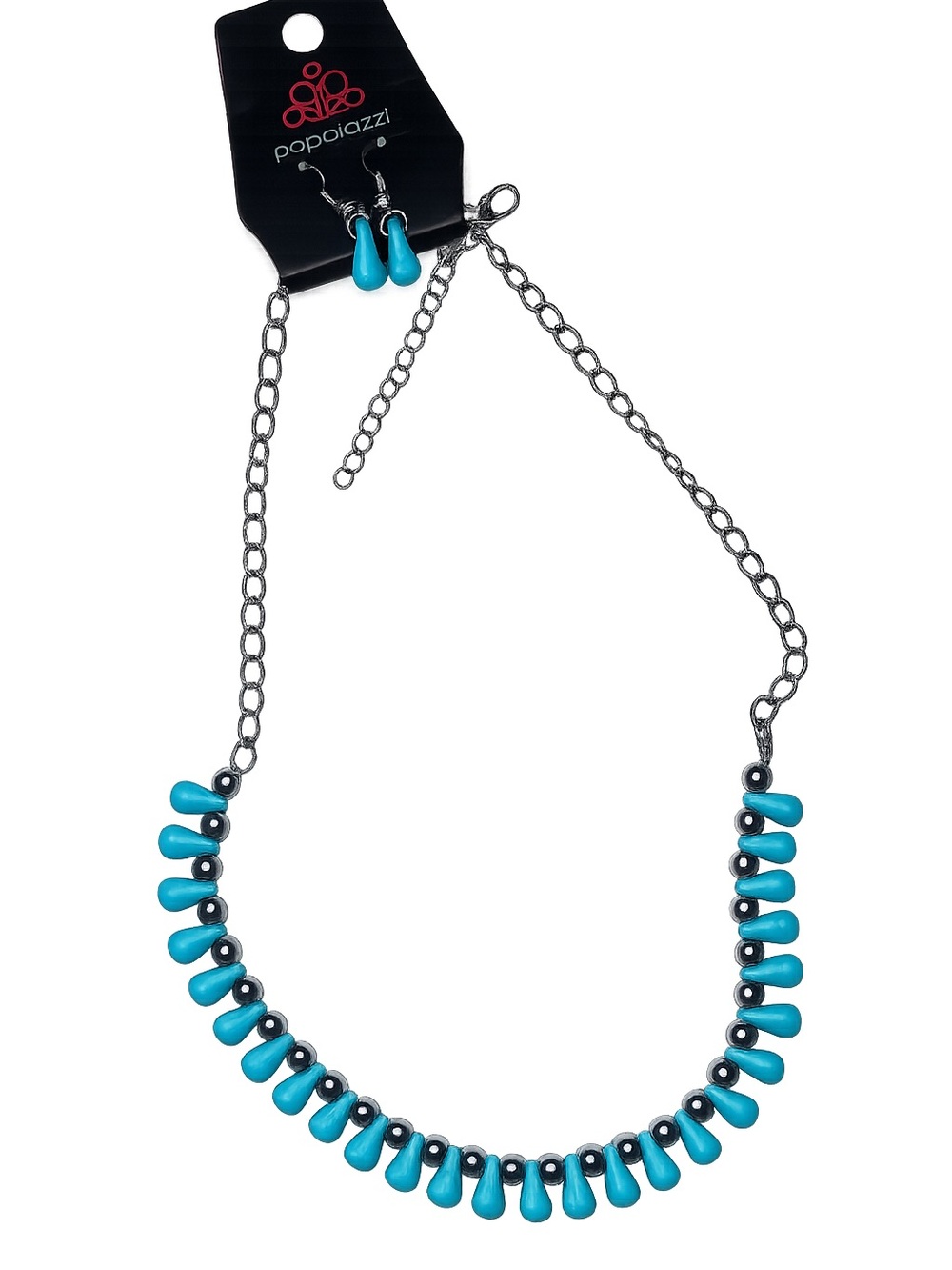 Paparazzi Turquoise Teardrop Statement Necklace & Earrings Set NWT